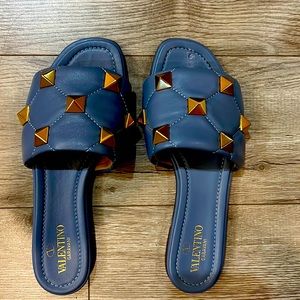 Valentino Rockstud periwinkle sandals!  Worn once too small for me!
